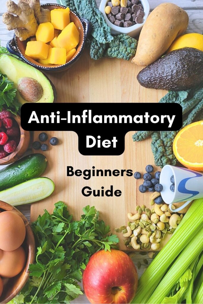 Photo of many different anti-inflammatory foods in an anti-inflammatory diet