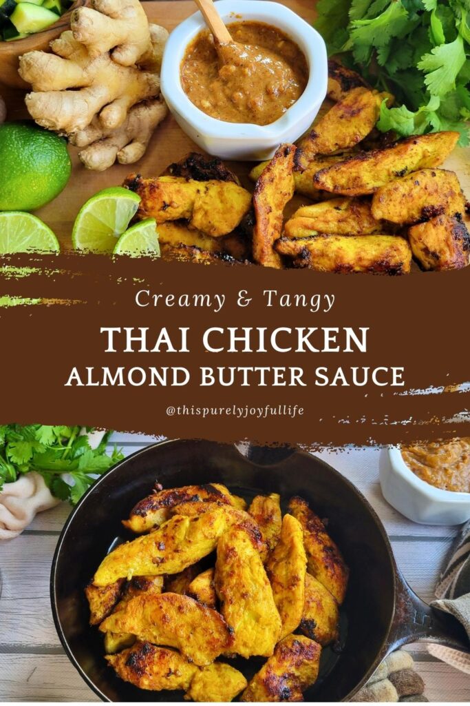 Thai Chicken with Almond Butter Sauce #antiinflammatorydiet #healthydinner #chickenmarinade #chickensauce