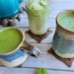 Hot and iced matcha lattes