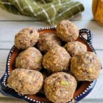 A bowl of gut-healthy almond butter energy bites